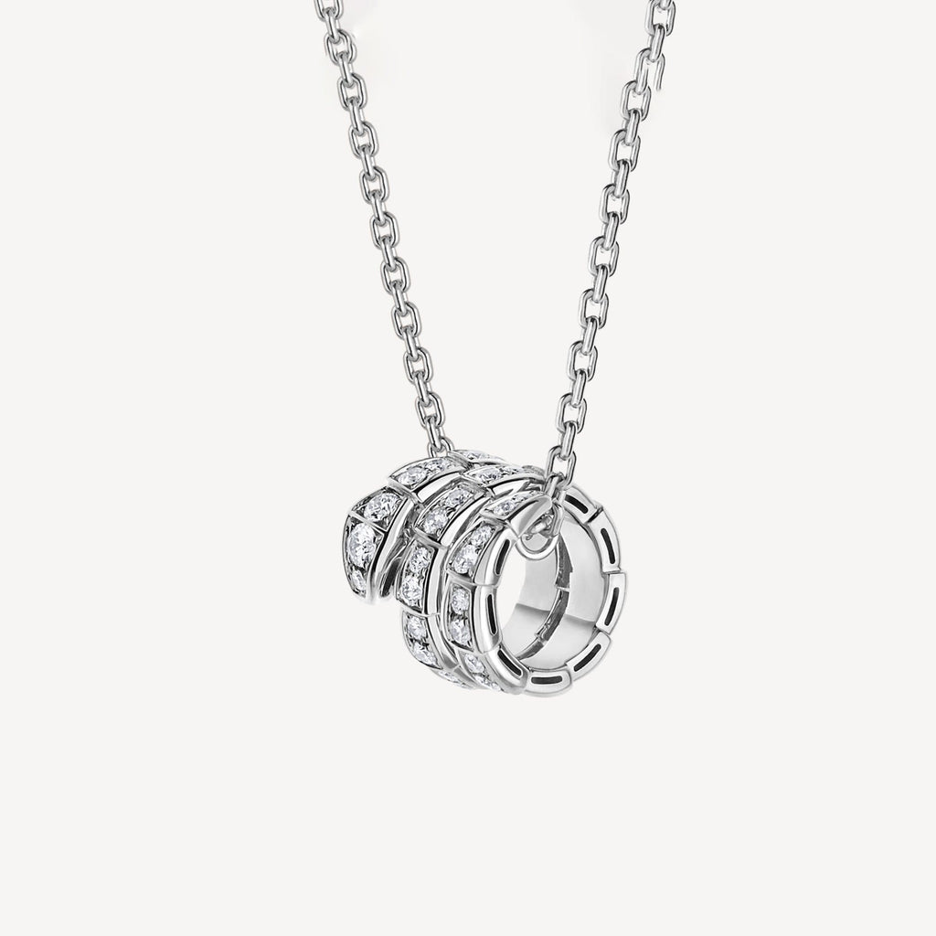 Bvlgari Serpenti Viper Pave Moissanite Necklace - 18K Gold