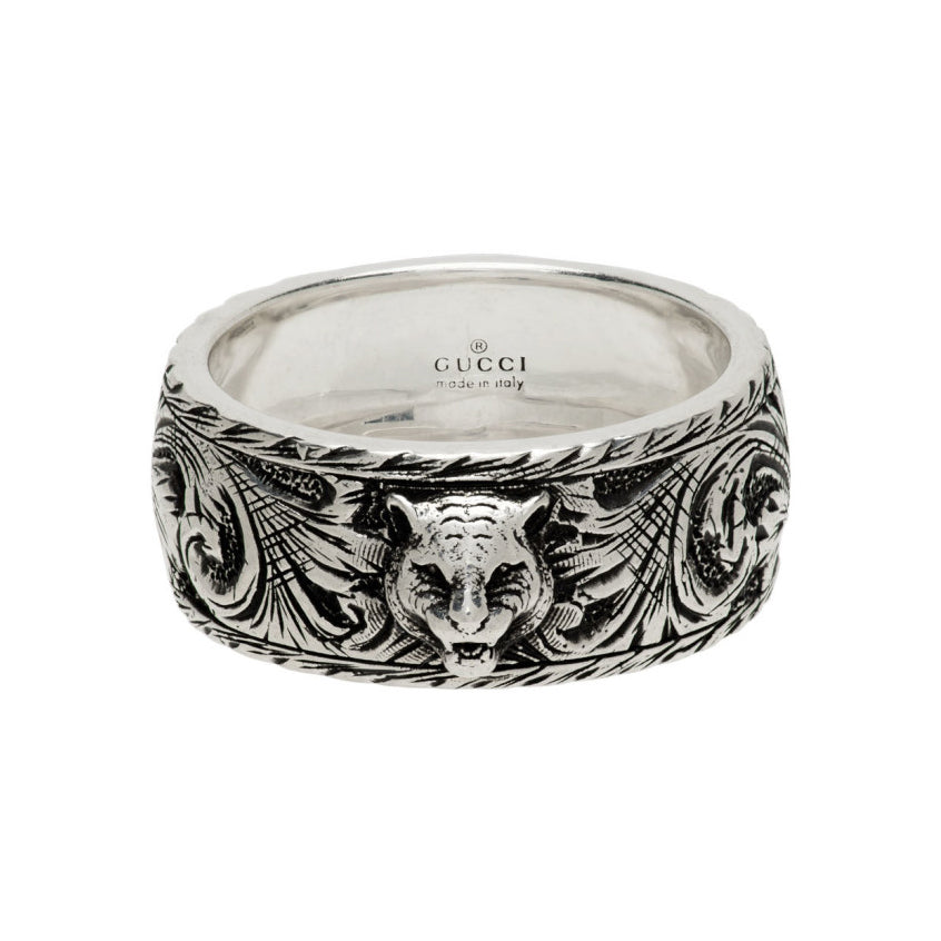 Gucci Double G Feline Head Ring