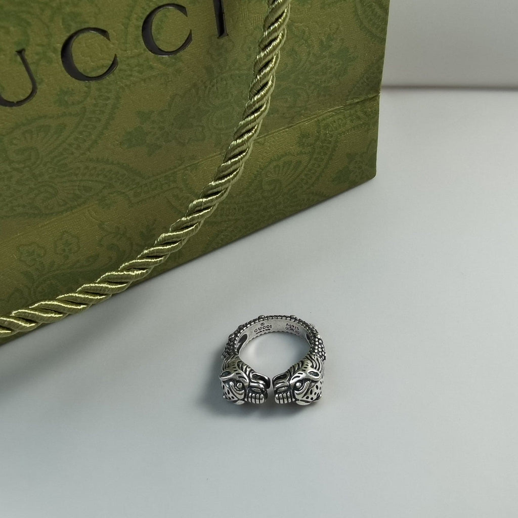 Gucci Double G Tiger Head Ring