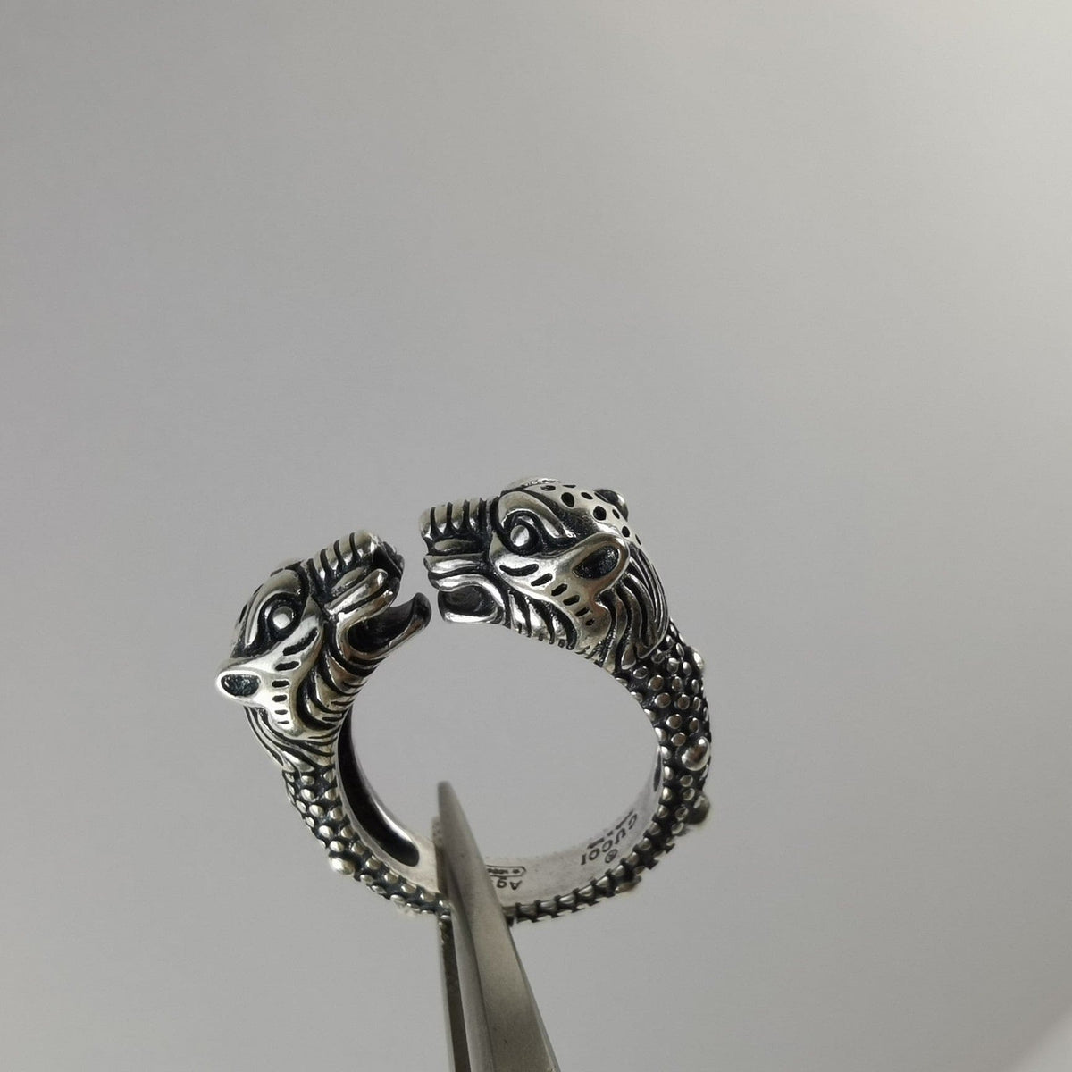Gucci Double G Tiger Head Ring