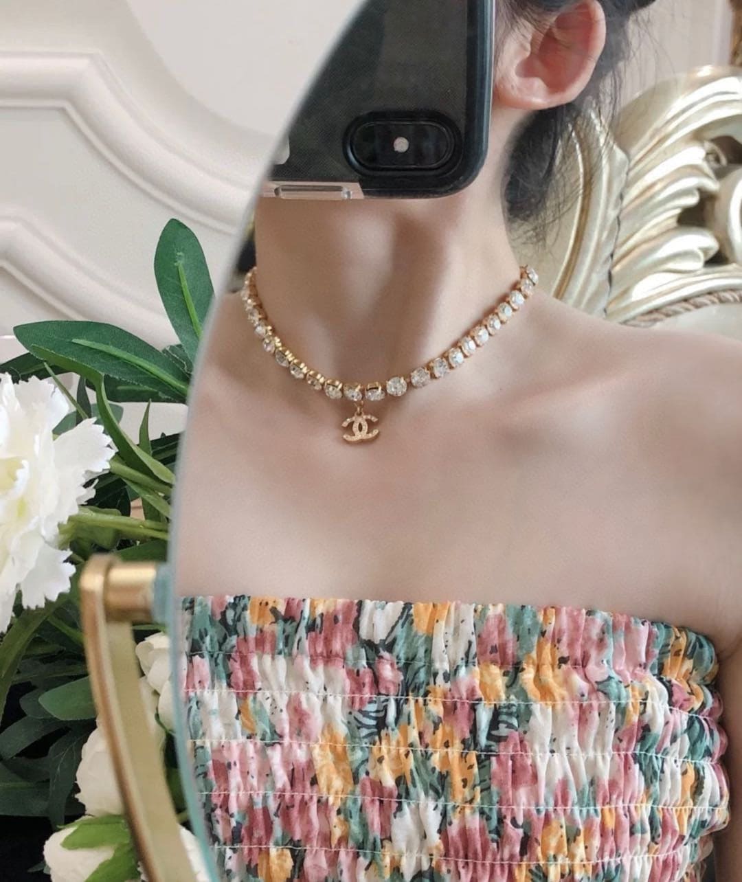 Chanel Crystals Chain Necklace