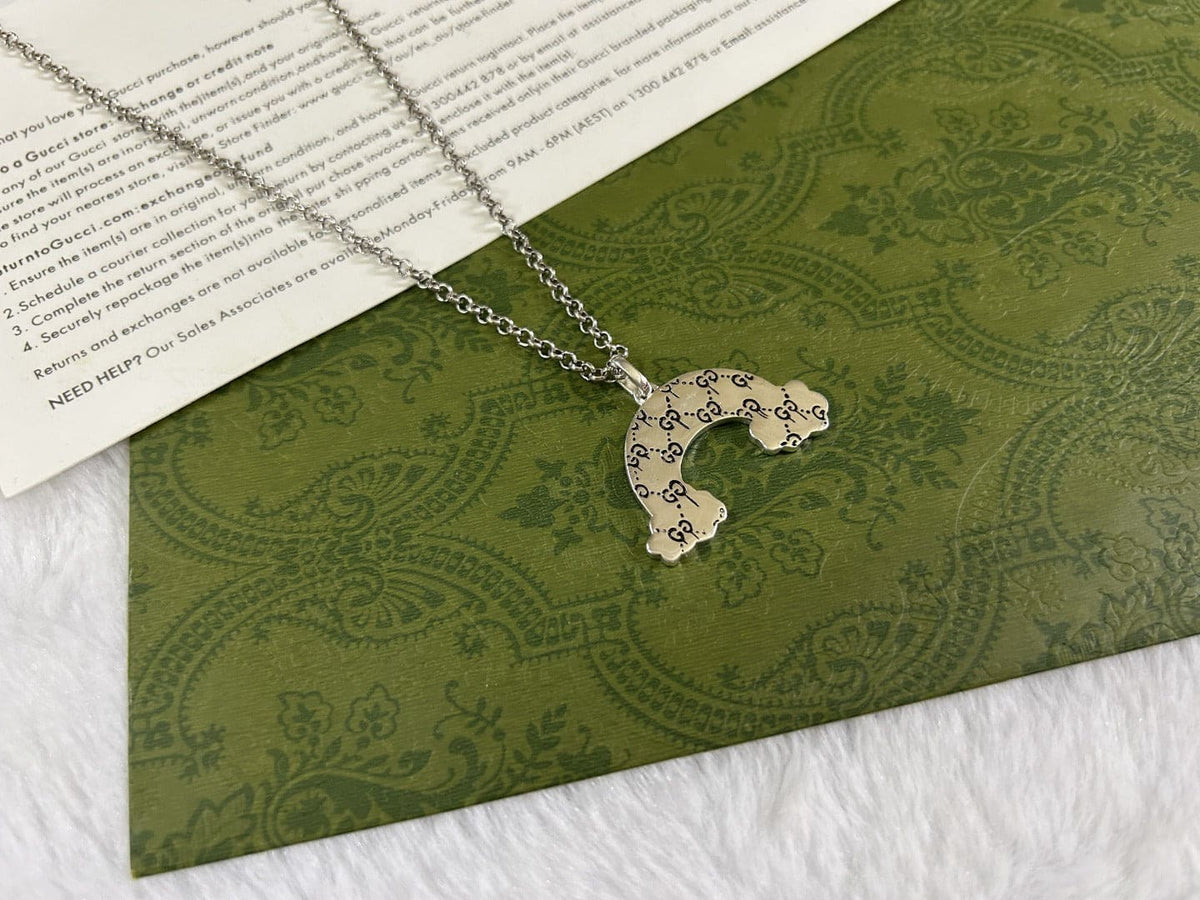 Gucci Double G Rainbow Pendant Necklace