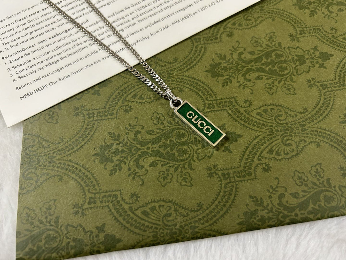 Gucci Double G Enamel Pendant Necklace
