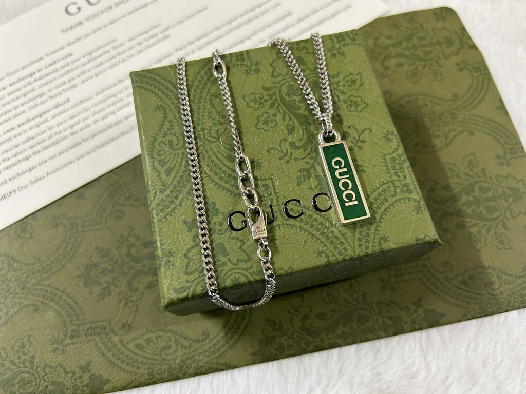 Gucci Double G Enamel Pendant Necklace
