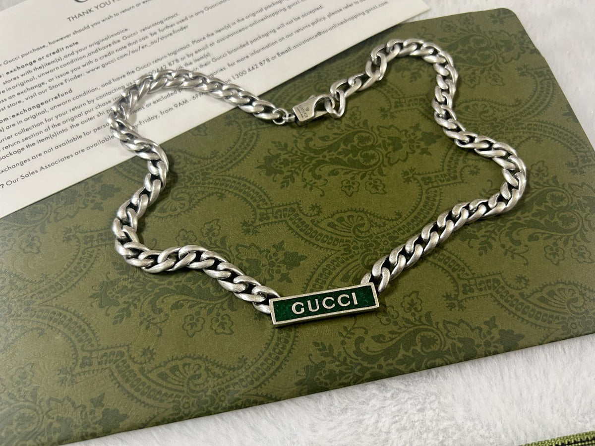 Gucci Double G Enamel Chain Necklace