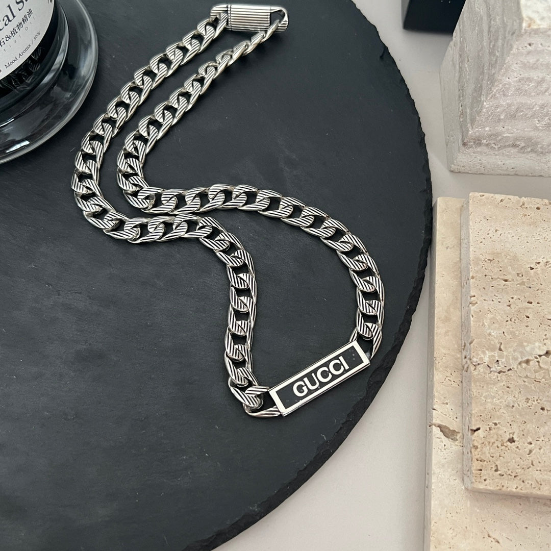 Gucci Double G Logo Enamel Chain Necklace