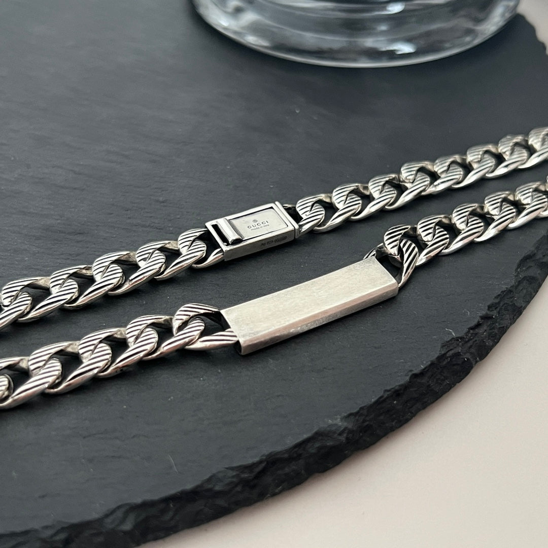 Gucci Double G Logo Enamel Chain Necklace