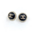 Chanel Black Crystal Earrings - 18K White Gold