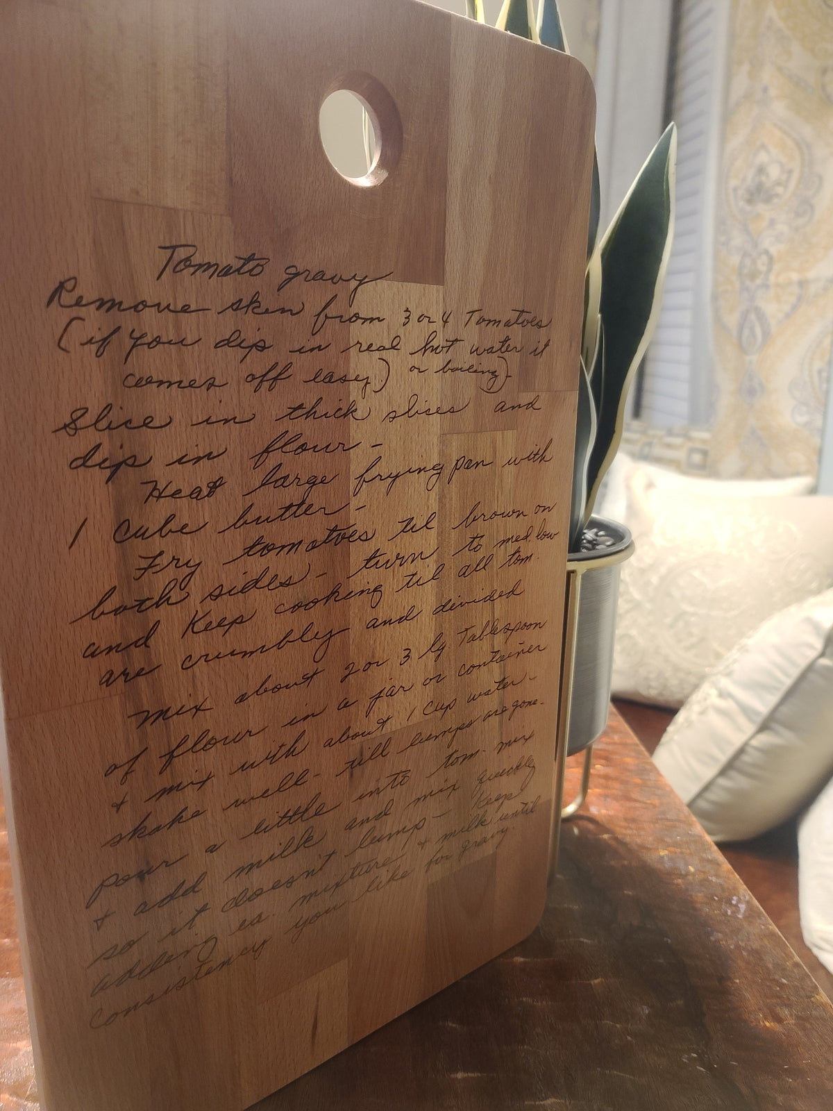 Personalized Solid Wood Recipe Board