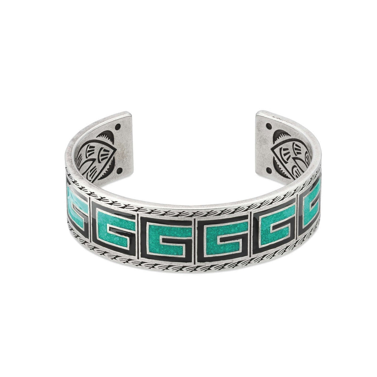 Gucci Double G Cube Green Wide Bracelet