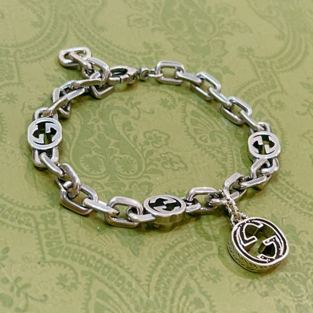 Gucci Double G Interlocking G Pendant Bracelet