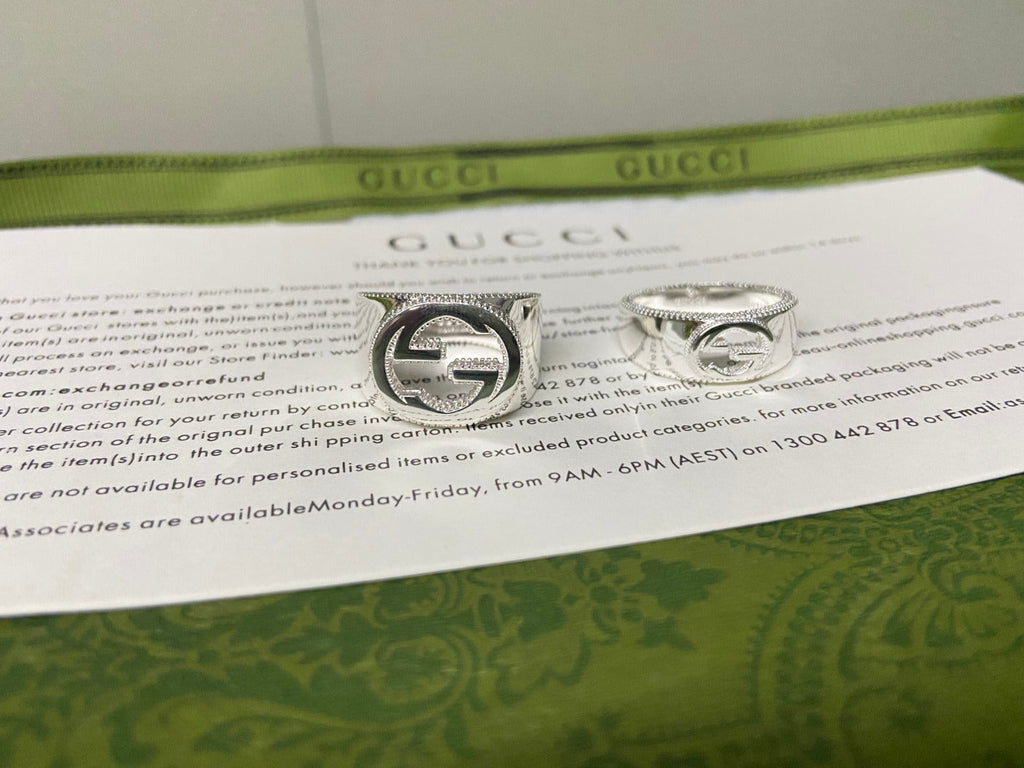 Gucci Double G Interlocking G Wide Ring - 10 mm Width