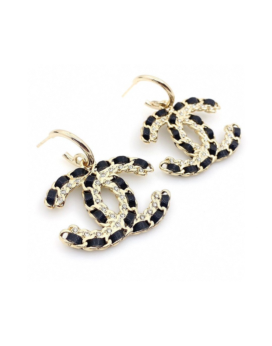 Chanel Leather Earrings - 18K Yellow Gold