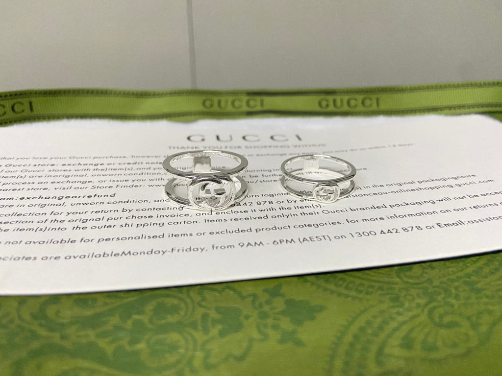 Gucci Double G Interlocking G Wide Open Ring