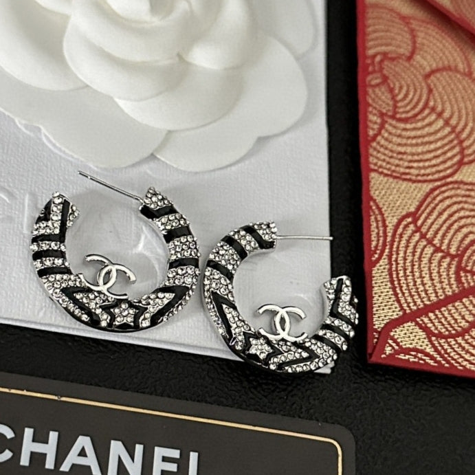 Chanel Black Diamond Earrings - 18K White Gold