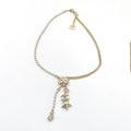Chanel Heart Crystals Chain Necklace