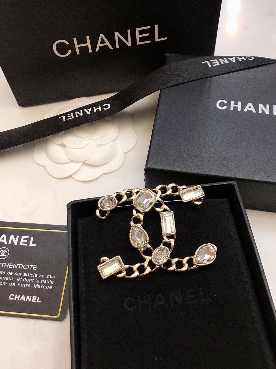 Chanel Crystals Strass Brooch