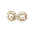 Chanel Pearl Round Earrings - 18K Yellow Gold