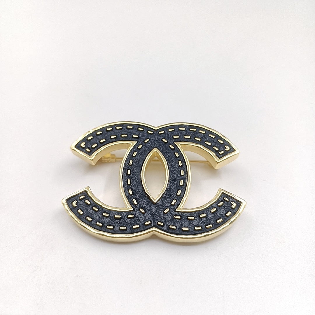 Chanel Black Brooch