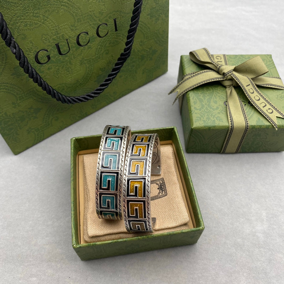 Gucci Double G Cube Yellow Wide Bracelet