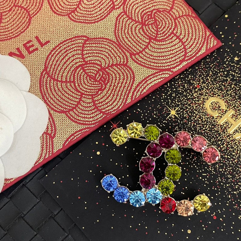 Chanel Color Crystal Brooch