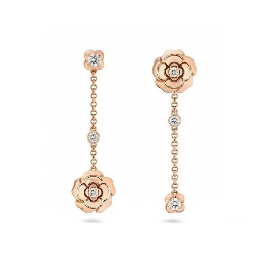 Chanel Camellia Earrings - 18K Rose Gold