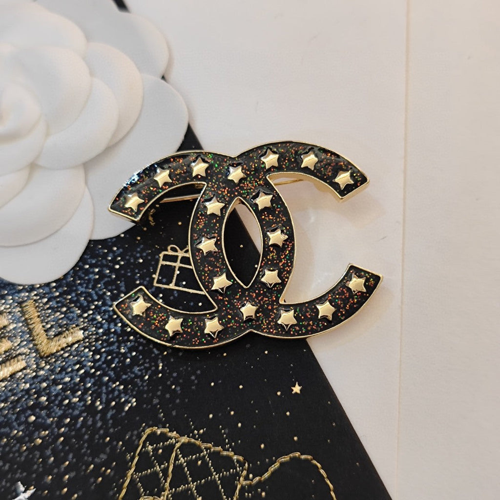 Chanel Black Star Brooch