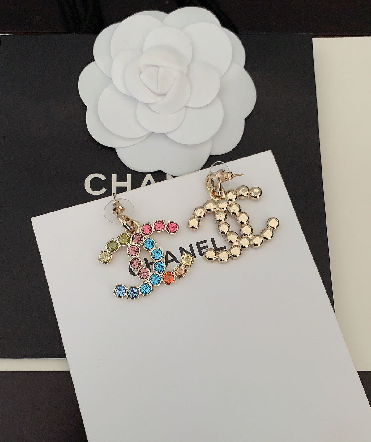 Chanel Color Crystal Earrings - 18K Yellow Gold