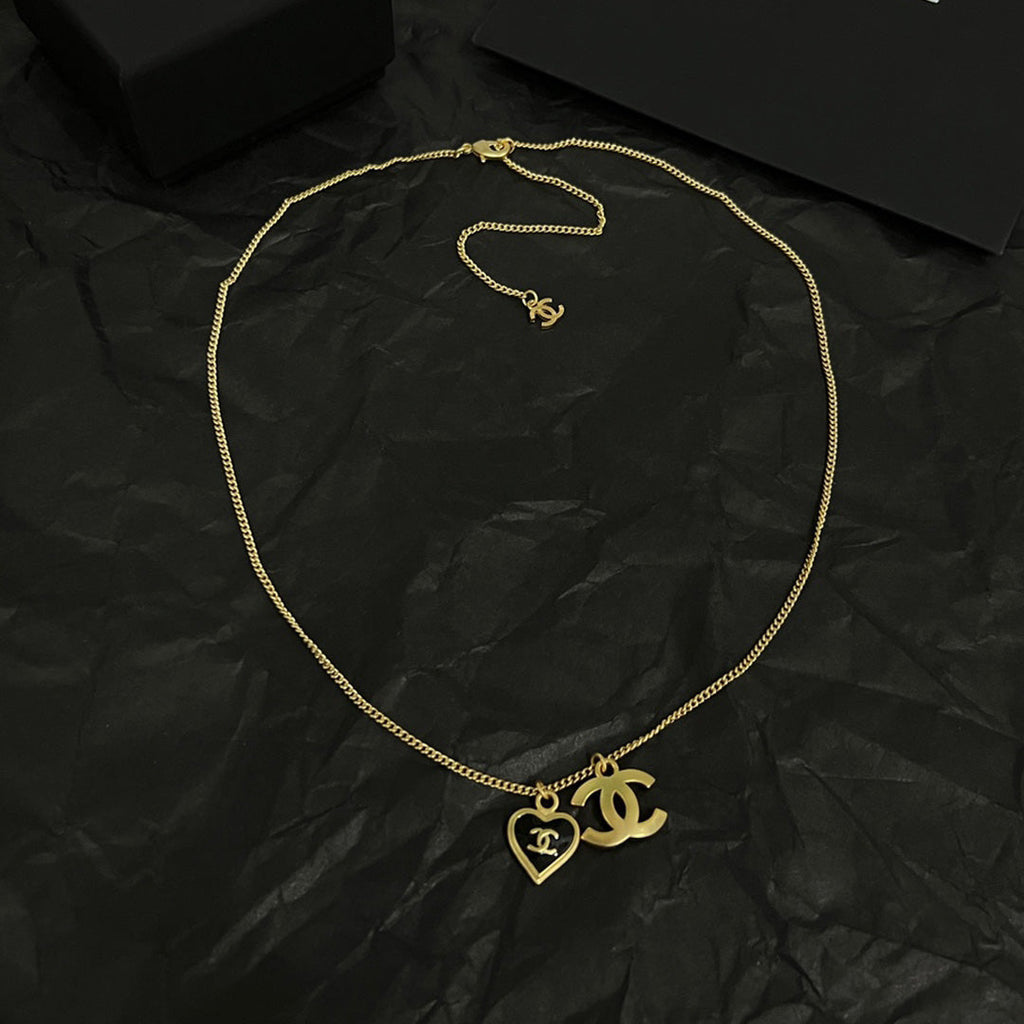 Chanel Black Heart Necklace