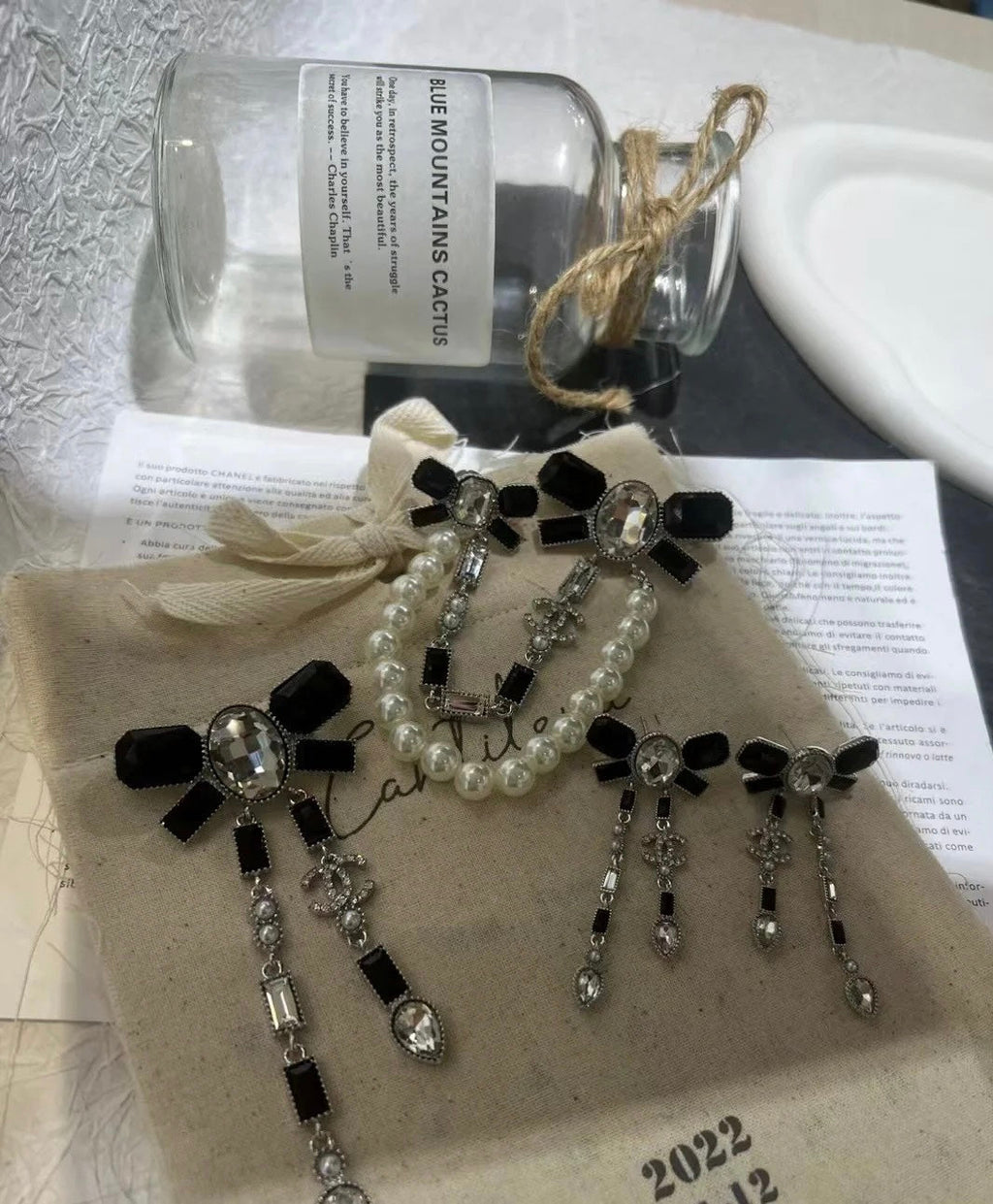 Chanel Bow Tie Crystal Brooch
