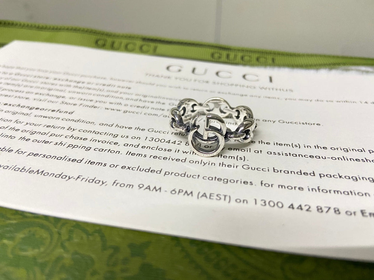 Gucci Double G Interlocking G Chain Ring