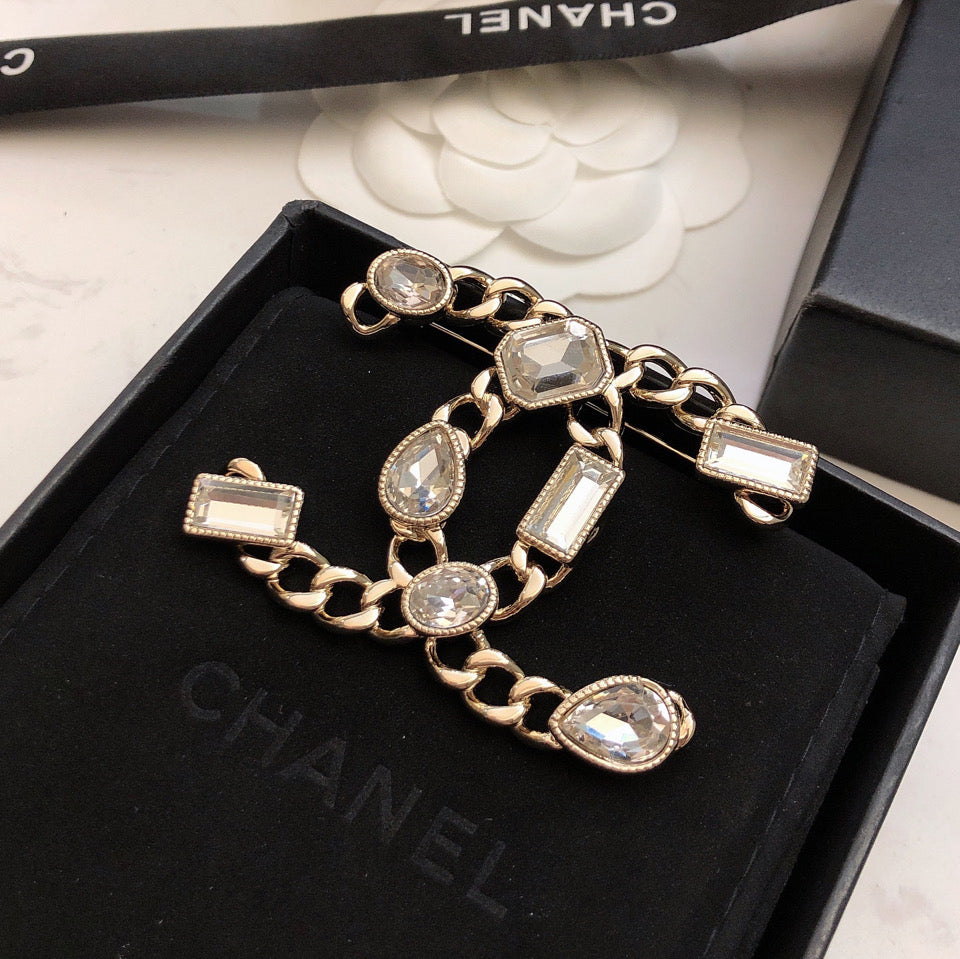 Chanel Crystals Strass Brooch