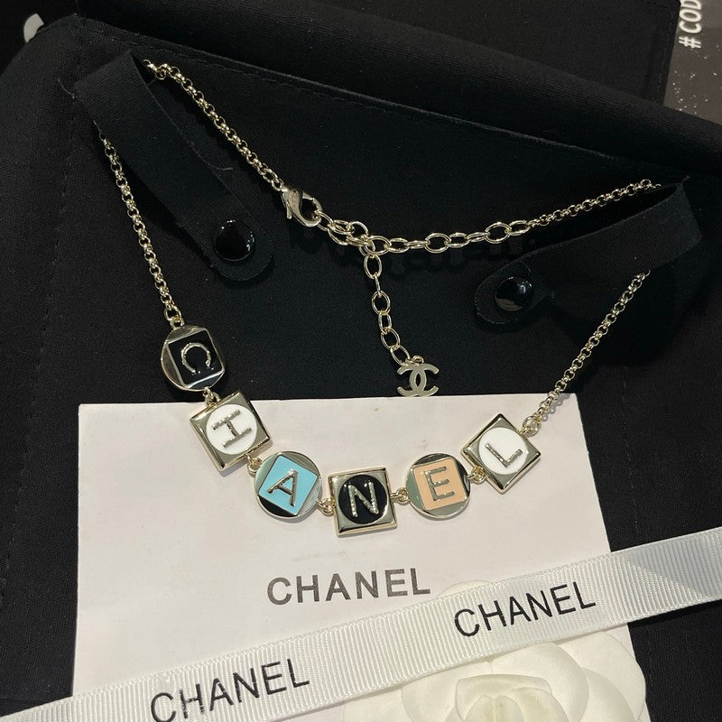 Chanel Color Logo Choker Necklace