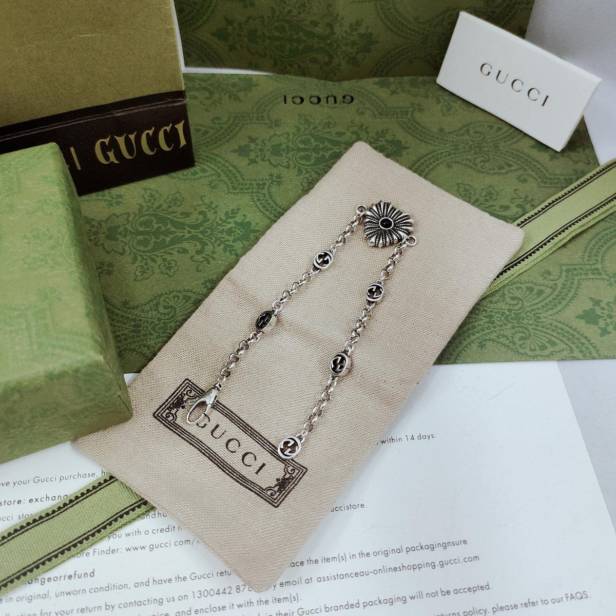 Gucci Double G Interlocking G Heart Necklace
