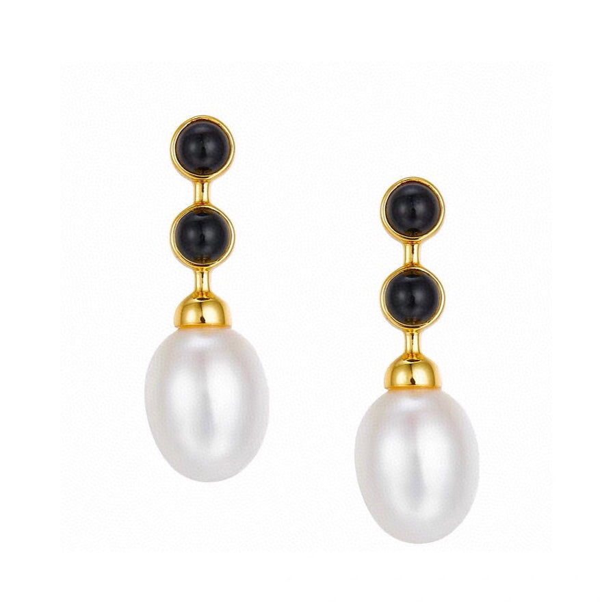 Bvlgari Pearl Earrings - 18K Yellow Gold