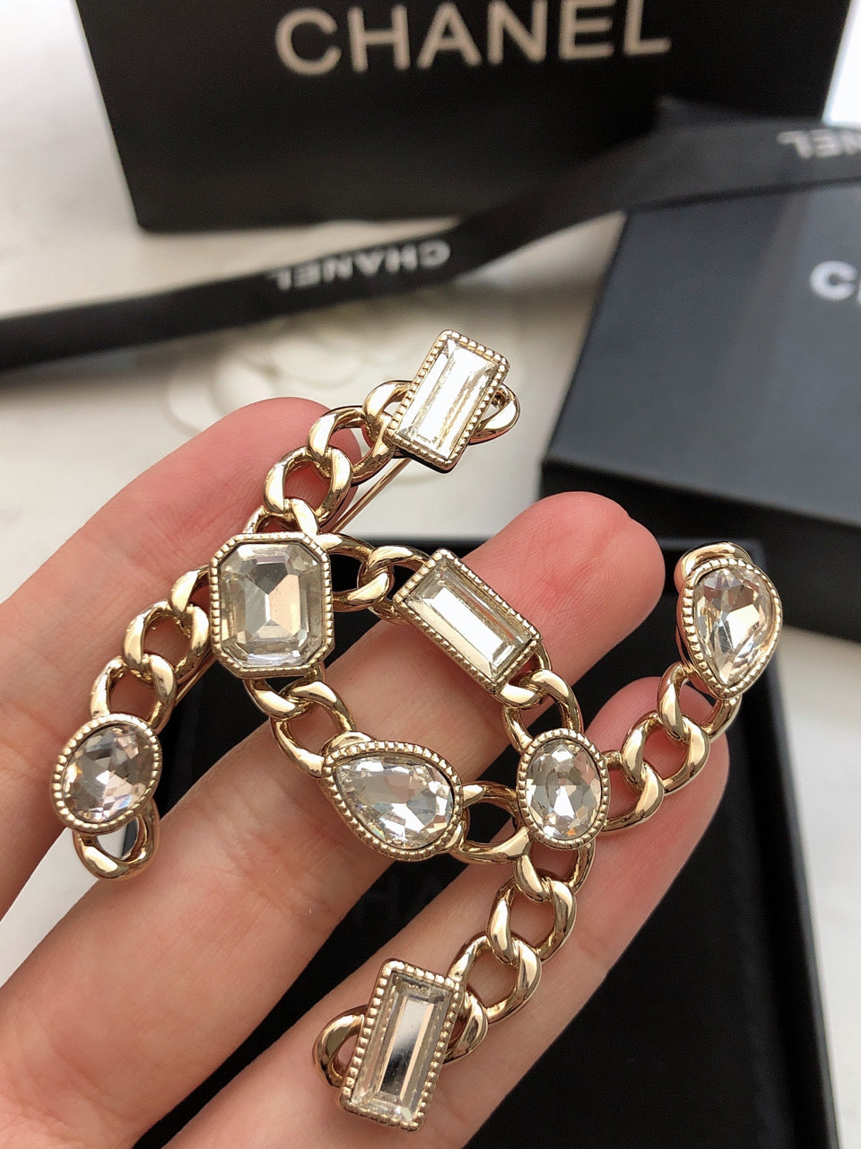 Chanel Crystals Strass Brooch
