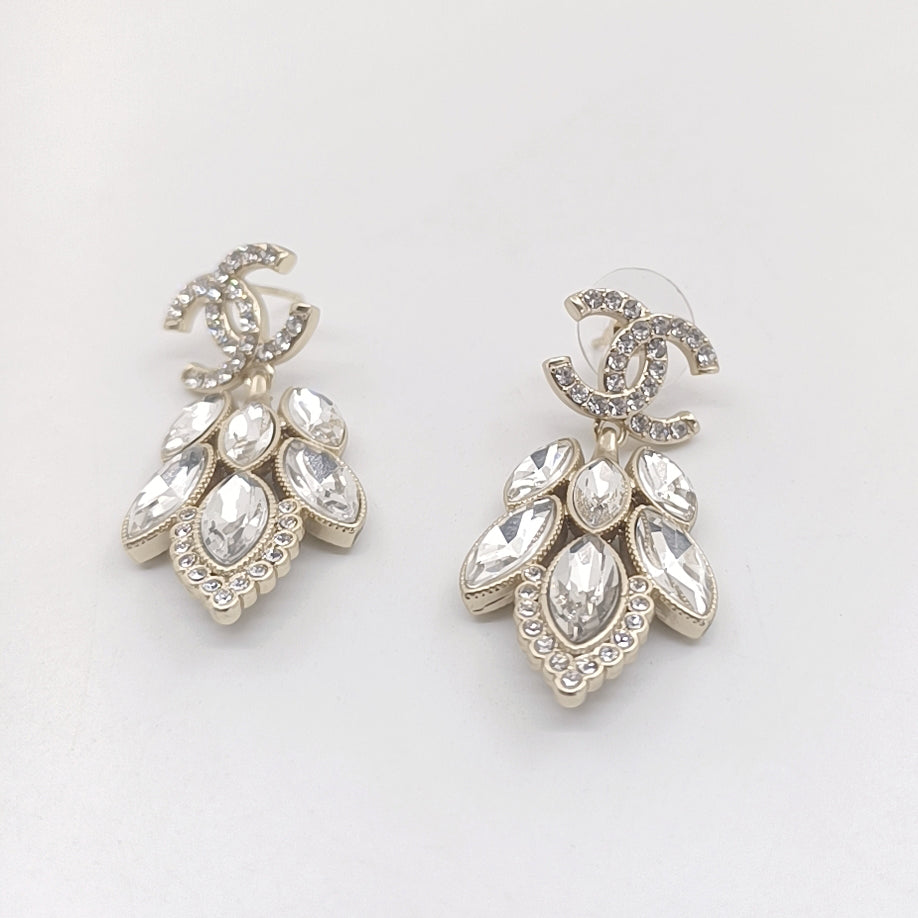 Chanel Crystals Pendant Earrings - 18K Yellow Gold