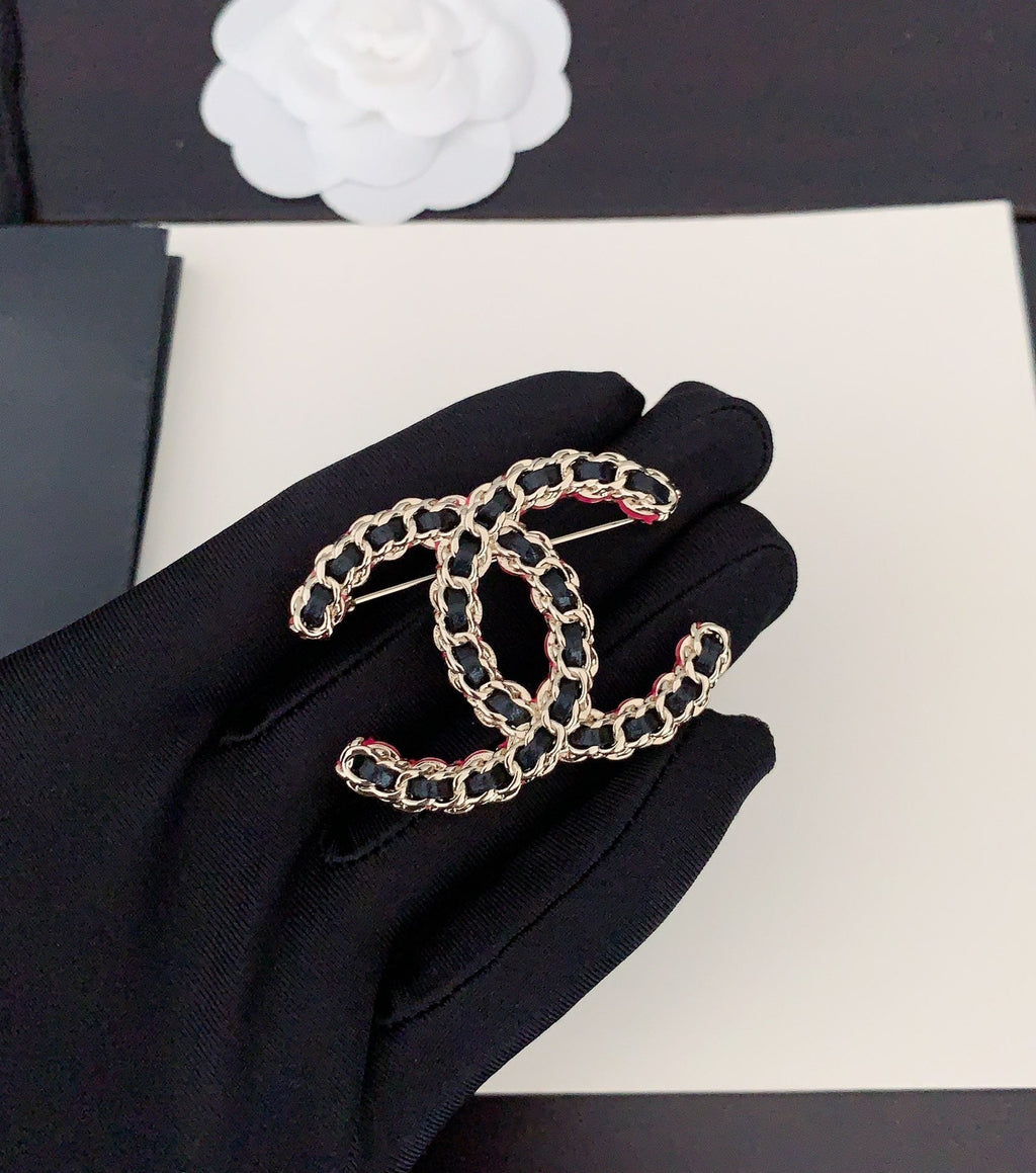 Chanel Leather Pink Brooch