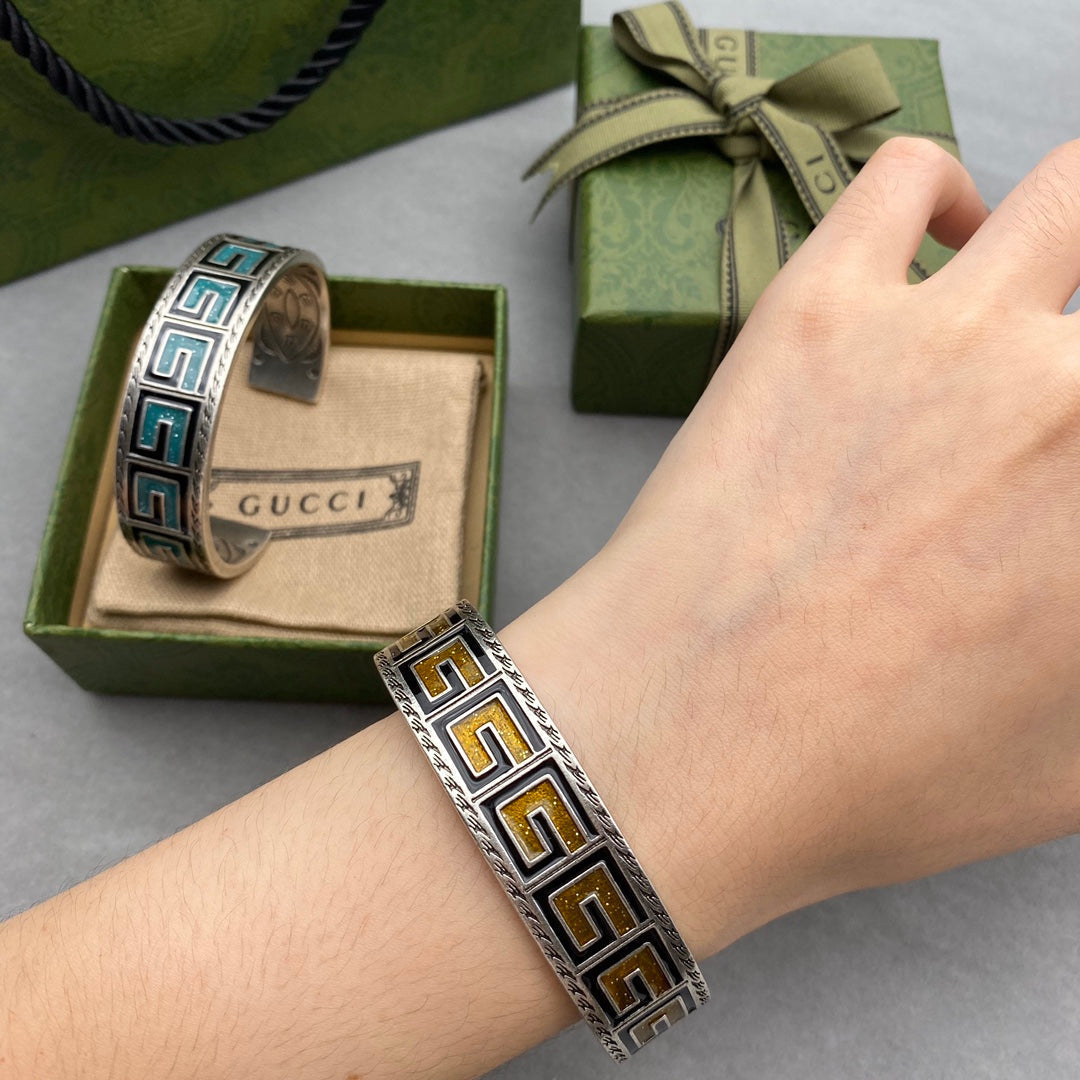 Gucci Double G Cube Yellow Wide Bracelet