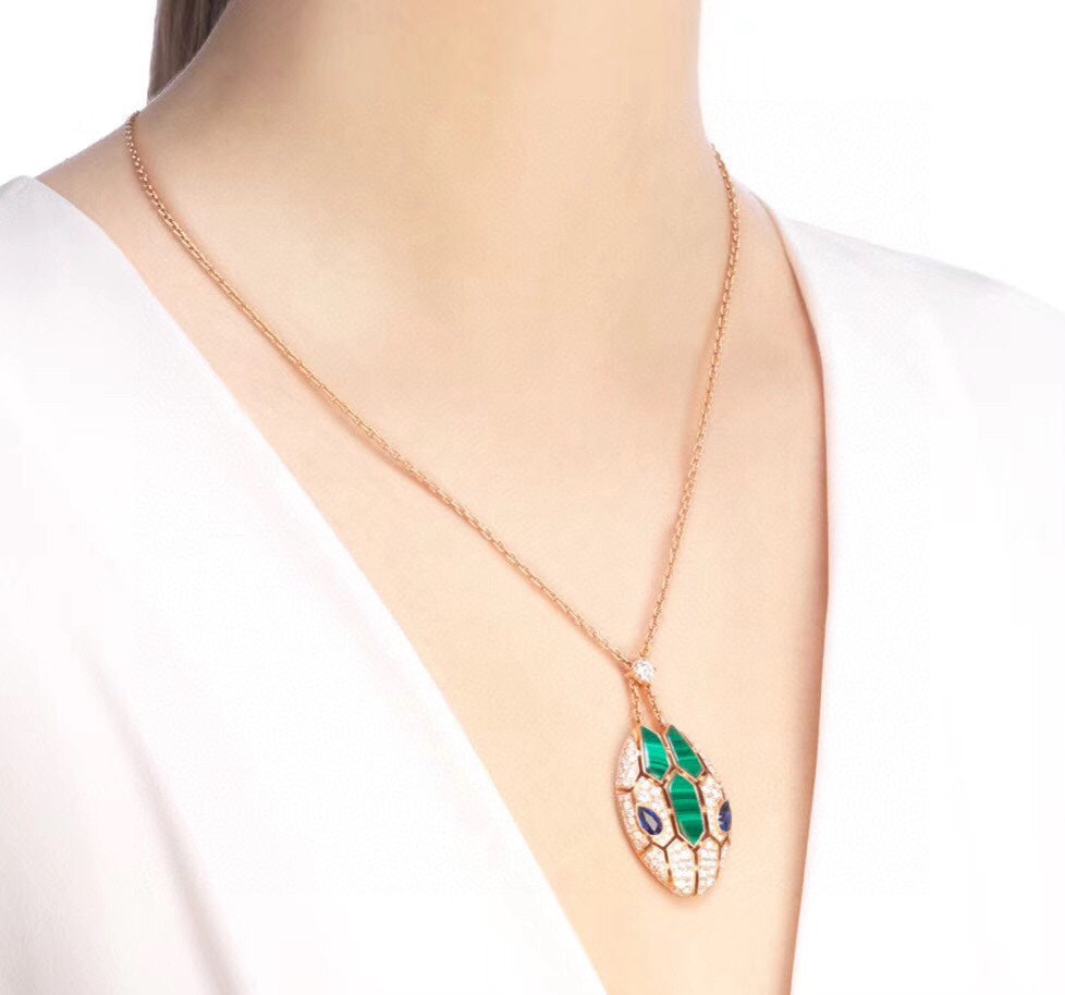 Bvlgari Serpenti Malachite Necklace - 18K Gold