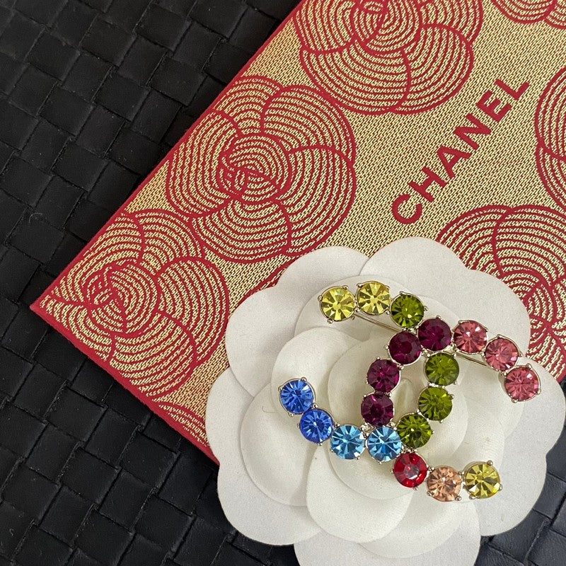 Chanel Color Crystal Brooch