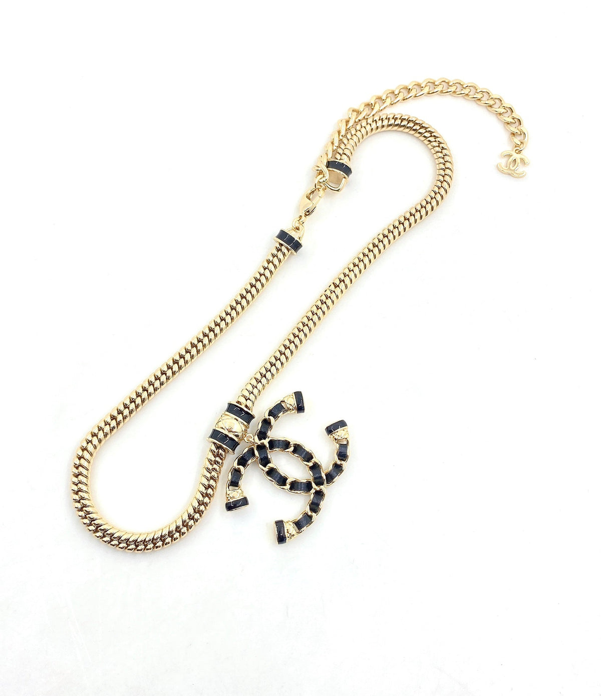 Chanel Leather Chain Necklace