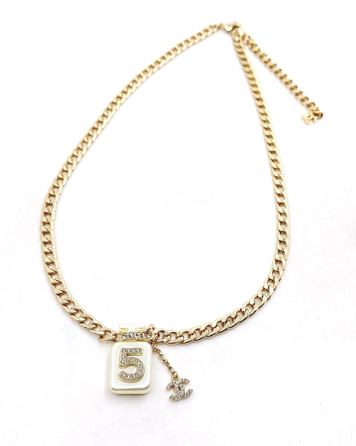 Chanel No.5 Perfume Pendant Chain Necklace