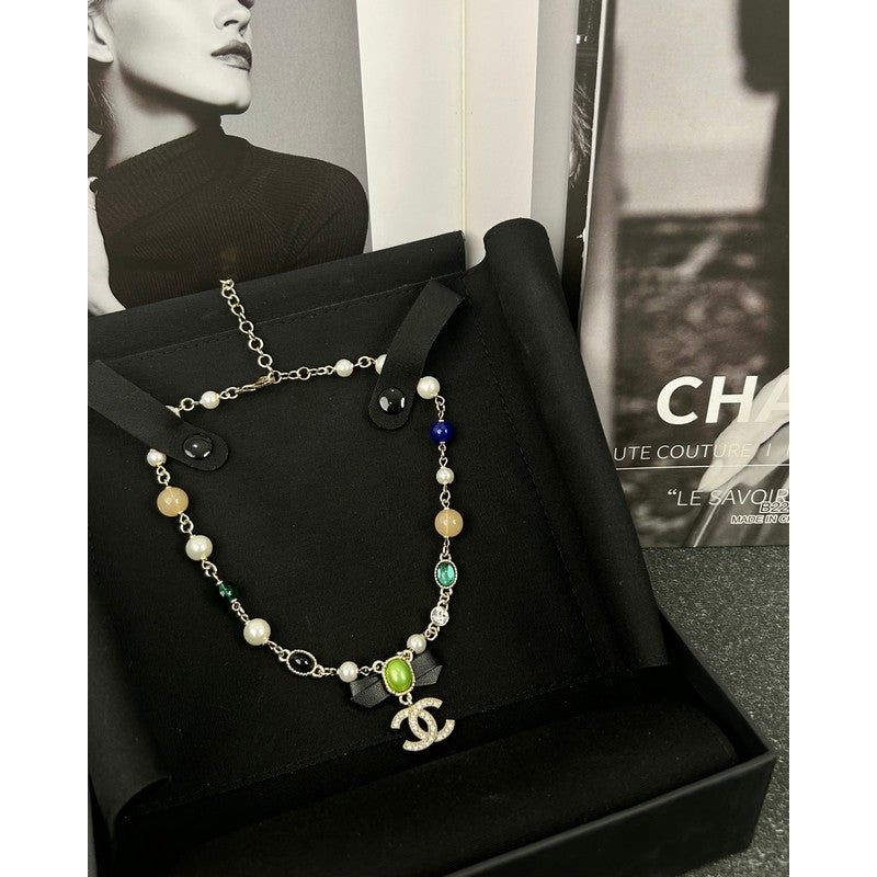 Chanel Crystal Bow Necklace