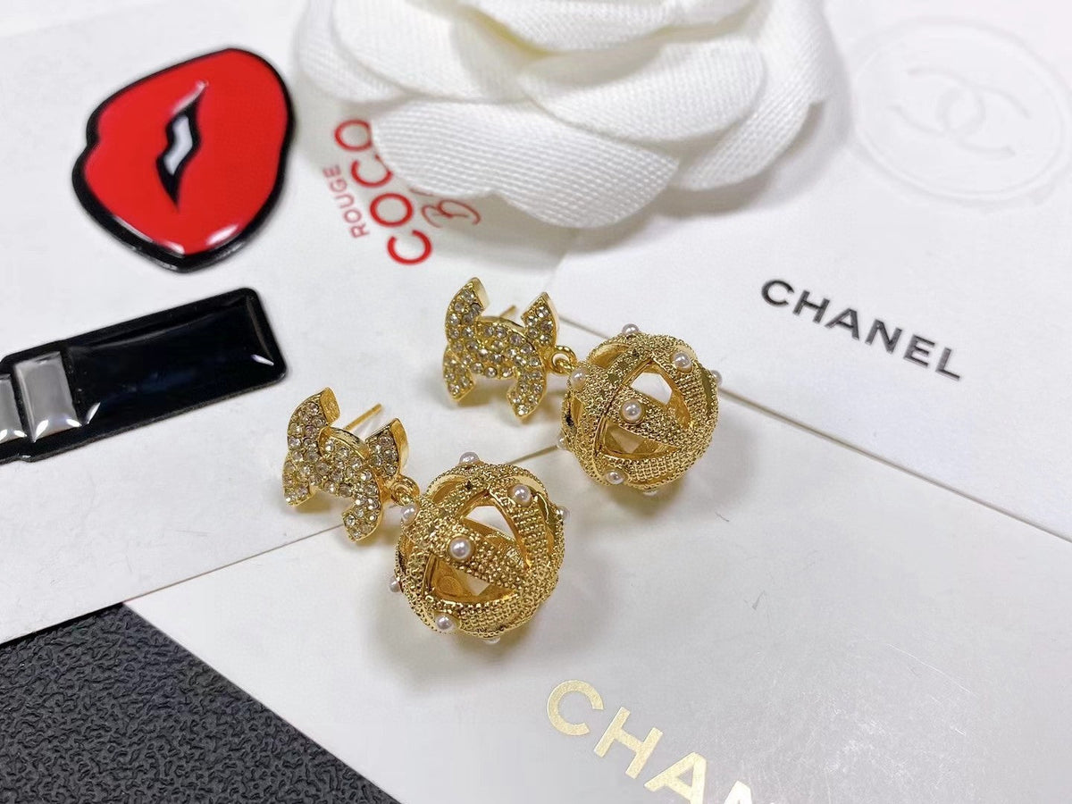 Chanel Ball Drop Earrings - 18K Yellow Gold