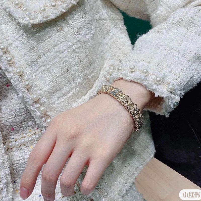 Chanel Flower Diamond Cuff Bracelet