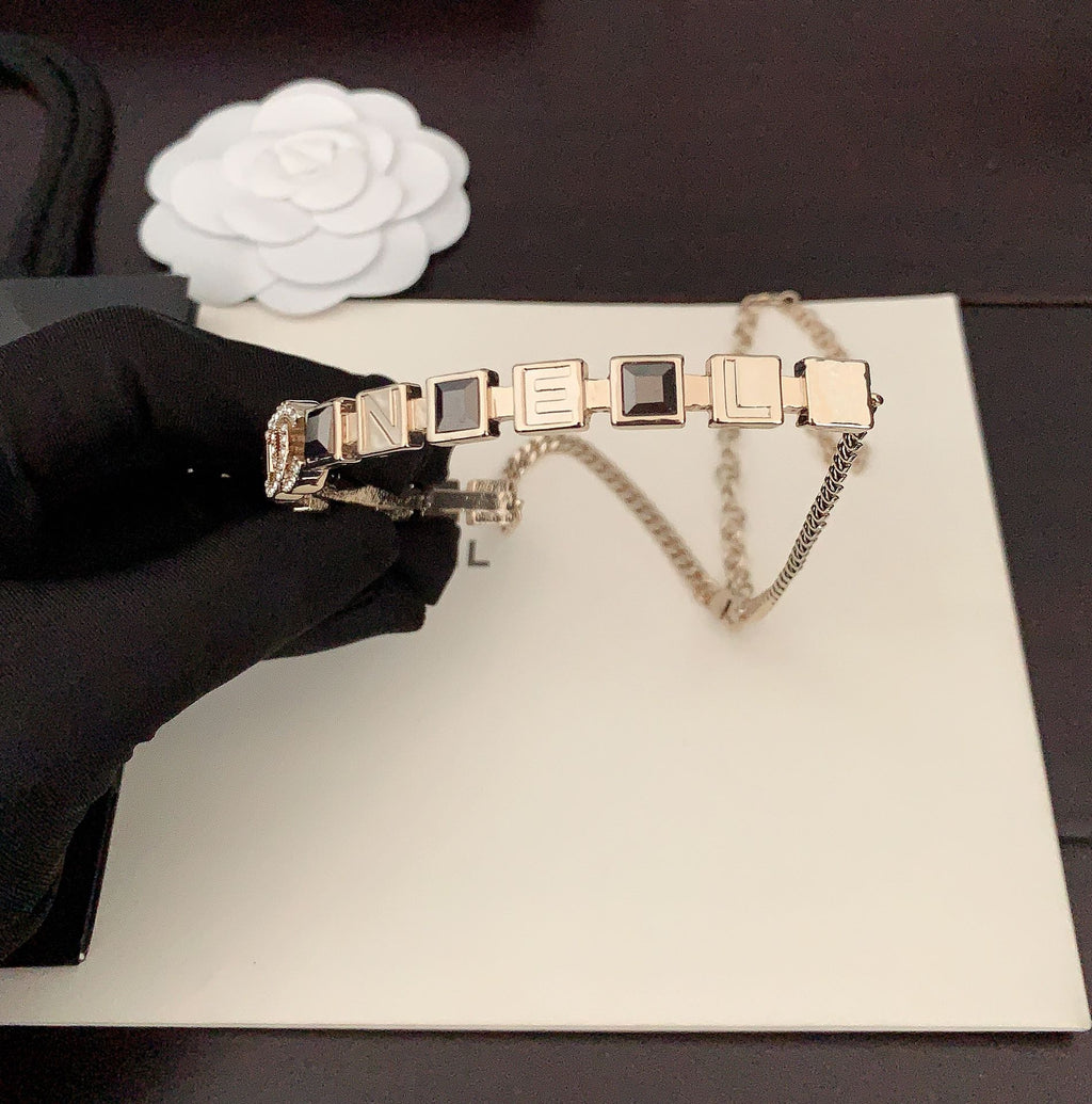 Chanel Gray Crystal Necklace