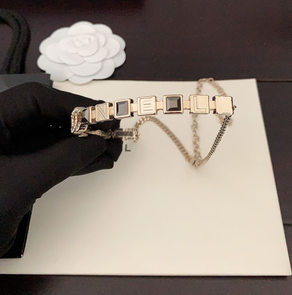 Chanel Gray Crystal Necklace