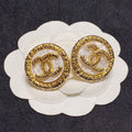 Chanel Crystal Earrings - 3 cm Height - 18K Yellow Gold
