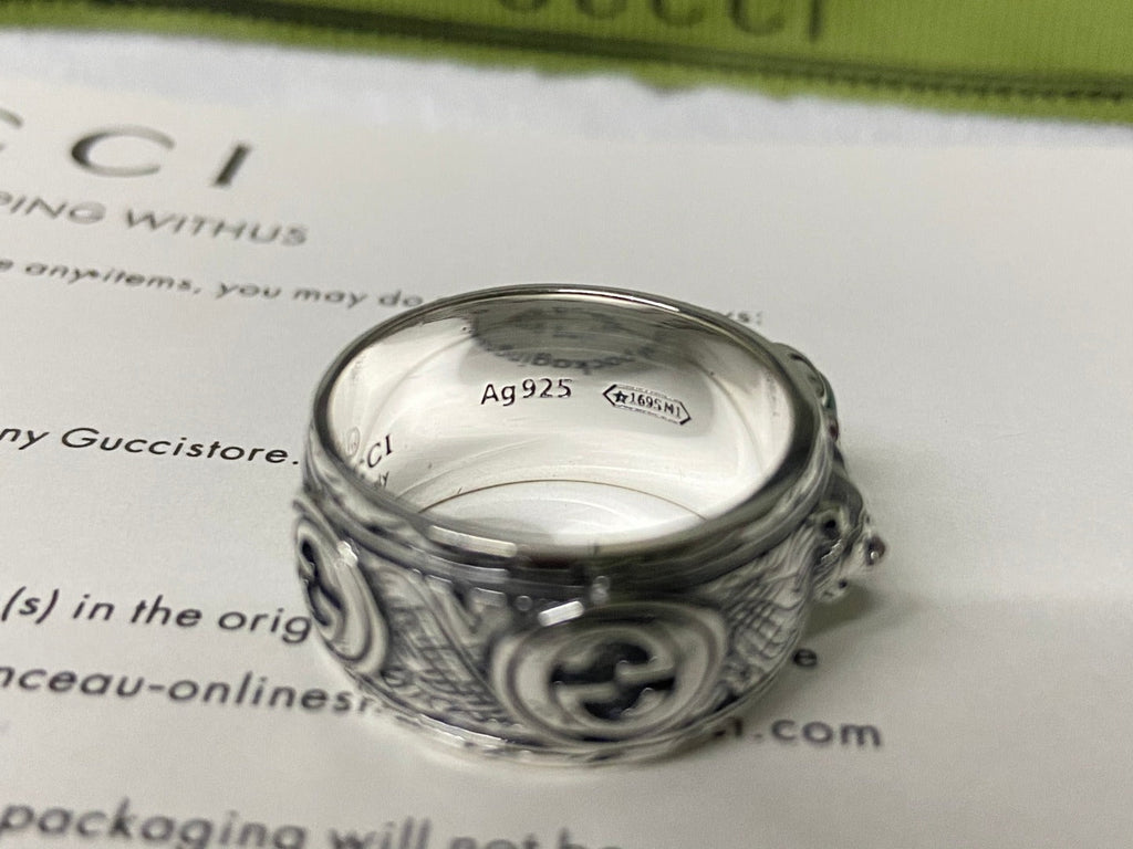 Gucci Double G Feline Garden Green Ring